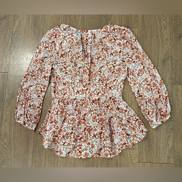 Moulinette Soeurs by Anthropologie Amelie Blouse Silk Blend - Size 2 - Picture 7 of 9